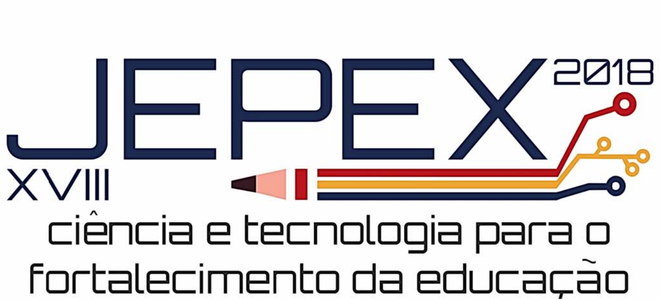 Logo XVIII Jepex; título JEPEX com subtítulo do evento